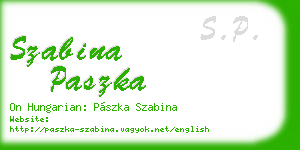 szabina paszka business card